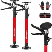 LIWEGHT 2 Pack Cabinet Jack, 50-115cm Third Hand Tools Height-Adjustable Support Pole, Telescopic Support Pole, for Woodworking, Drywall Jack, Upper Cabinet Installation (red, 50-115cm)