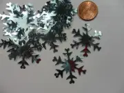 Vintage Light Ice Blue Metallic Snowflake sequins - 15 pcs.