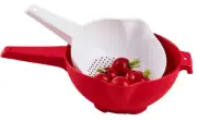 Vtg Tupperware Colander 2 pc SET White Red 1 QT 2Qt Classic