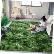 Fluffy Modern Area Rugs for Living Room Bedroom, 3x5 ft 3 ft x 5 ft Dark Green
