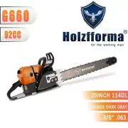 G660 5.2kw 92cc Chainsaw Power Head 54MM Bore With 3/8" 063" 36inch Bar Chain