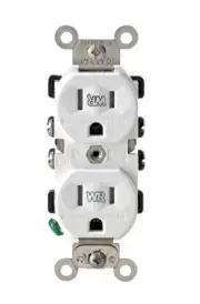 Leviton TWR15-00W White Nylon 125V 2-Pole 3-Wire Tamper-Proof Receptacle Outlet