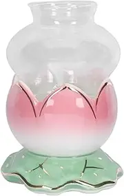 Kerosene Oil Lamp Lotus Ghee Lamp Retro Lantern Lamp Glass Crystal Light Lantern Lamp Kerosene Oil Lamp for Desktop Home Emergency Lighting for Home Emergency Lighting