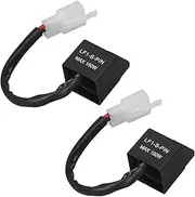 KHGUZ 2PCS 2-Pin Motorcycle Electronic LED Flasher Relay, 12V Motorbike Turn Signal Bulbs Relay, Sealing Waterproof Flasher Relay Wiring Connectors Kit, Universal for Scooter, Motor