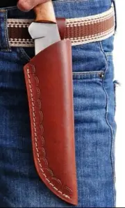 Custom Handmade Fixed blade Knife Cow Leather Sheath / Holster / Belt Loop