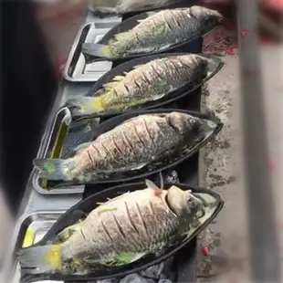 鐵板魚形烤盤 鯽魚鐵板燒 諸葛烤魚盤鑄鐵魚盤 韓式鐵板燒烤魚盤
