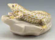 BRAND NEW HEREND LIZARD on Rock Butterscotch Fishnet Figurine ($467 Retail)