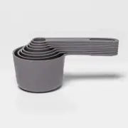 Charcoal Gray 8pc Modern Plastic Measuring Cup and Spoons Set