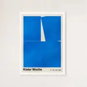 Galrie Kieler Woche 1964 Regatta Poster by Hans Hillmann - Nautical Art, White Frame, A2 42 x 60cm (16 x 24inch)
