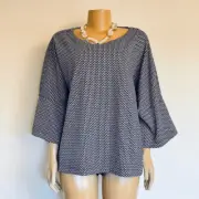 NWT Gorgeous MAX STUDIO LONDON 2X-3X Plus Size Black & Tan Geometric Print Tunic