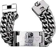 Stainless Steel Basketball Bracelet Championship Ring Double Curban Chain Bracelet Great Prize for Your tournaments