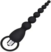 Vibrating Anal Beads Plug Booty Bliss Waterproof Silicone Butt Plug with Removable Bullet Vibrator 7.75” Total Length, 6” Insertable