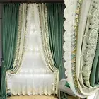 French flangette thick bean green velvet cloth curtain tulle panel drape C1262