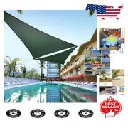 Durable Green Triangle Sun Shade Sail 8' x 16' - Breathable & Easy to Install