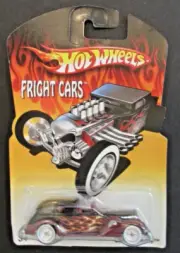 2007 Hot Wheels Fright Cars Classic Caddy L3709 M3076 Burgandy Flames Black NIP