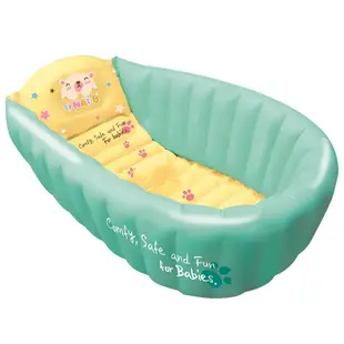 Nai-B inflatable baby bathtub green pink foot pump included