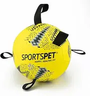 Durable Dog Soccer Ball with Grab Tabs – Interactive Dog Toy for Tug of War, Indoor & Outdoor Play, Floating Water Toy, Birthday for Medium & Large Dogs