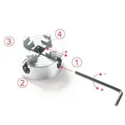 M12X1Mm 1 *Four-jaw Chuck+1 * Small Wrench Silver Z011A For Metal Mini Lathe