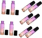 PACKOVE 10Pcs Gradient Glass Roller Bottles Refillable Essential Oil Containers with Roller Balls Portable Travel for Perfume and Cosmetics