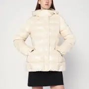 [Moncler] White down jacket in lacquered nylon 4 White