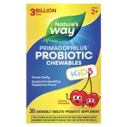 Nature's Way, Primadophilus® Kids Probiotic Chewable, Age 2+, Cherry , 3 Billion CFU, 30 Chewable Tablets