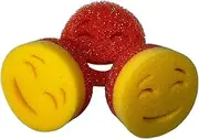The Original Scrub Moji Scrubbing Sponge by Smilyeez (Set of 3) - Dual-Sided, Multipurpose, Scratch-Free, Stain and Odor Resistant Sponge for Kitchen, Dishes, and General Cleaning.