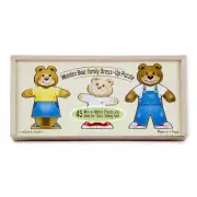 Melissa & Doug - Wooden Bear Family Dress Up - 45pc