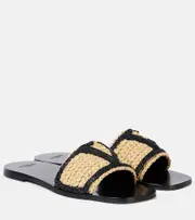 [Valentino Garavani] Valentino Garavani Viva Superstar embroidered crochet slides AU 7 neutrals