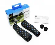 Tchibo Mountain Cycling Bike Ergonomic Handlebar Grips Blcak w/star decals