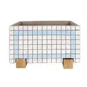 Urban Brix Rectangular 26cm Concrete Planter Flower/Plant Pot Decor White/Blue