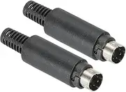 uxcell S-Video DIN Mini Male Socket 4 Pin Signal Transmission for TV, DVD Player Pack of 2