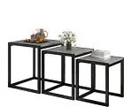 Nesting Table Set of 3 Side Table, Modern Minimalist Coffee Table, Stackable Tab