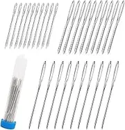 30 Pack Different Sizes Large-Eye Blunt Needles Sewing Needles with Clear Bottle, SourceTon Stitching Needles Steel Yarn Knitting Needles (5.2 cm, 6 cm and 7 cm) for DIY Needlework