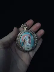 Ornate Vintage Max Factor Pocket Watch Compact
