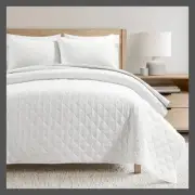 Lush Décor 3pc Full/Queen Haniya Waffle Woven Textured Quilt Set