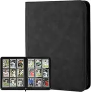 9 Pocket Premium Trading Card Zip Binder, 360 Side-Loading Slots Card Album Holder, Trading Card Holder, Ringless Game Trading Card Protective Organize Folder, Compatible with YuGiOh, MTG & More