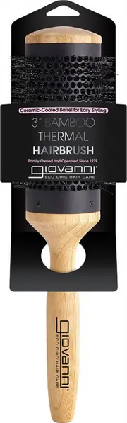 Bamboo Hair Brush Thermal Ceramic Coated Barrel