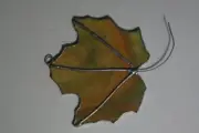 Leaf #1 Stained Glass Hanging Window SunCatcher Wall Art Piece
