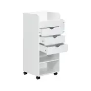 Costway 3 Drawer Mobile Filie Cabinet Storage Bedside Table