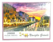 2000 Piece Puzzle Large Jigsaw Naviglio Grande Encased Italy Canal