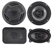 (2) Rockville RV6.3A 6.5" 750w 3-Way Car Speakers+(2) 4x6" 500w 3-Way Speakers