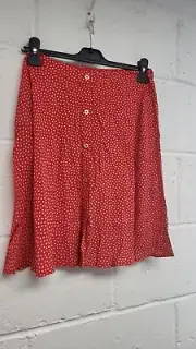 Cath Kidston Red Polka Dot Button Up Skirt BNWT Size 8. PT