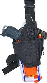 EKIND Tactical Drop Leg Holster, Adjustable Right Handed Thigh Gun Holsters Compatible for Nerf Elite Series Blaster (Black)
