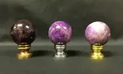 Lamp Finial-PURPLE ROCK QUARTZ Crystal Sphere In AB, PB or CH Finish (1 PC.)