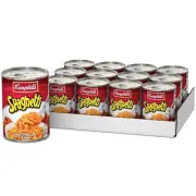(12 Pack) Campbell's Canned Spaghetti in Tomato Pasta Sauce with Cheese, 15.8 Oz