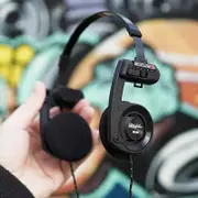 WhatPlus Retro Wireless Headphones Bluetooth 5.2 Classic Open Hifi On-ear HD Headset With Noise Reduction Mic For KOSS Porta Pro Black