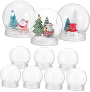 10pcs Small Multi-use Plastic Water Globes DIY Craft Props Clear Empty Snow Globes Mini Snow Globes