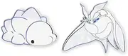 Center: Snom & Frosmoth Pokémon Pins (2-Pack), One Size, zinc alloy / hard enamel, no gemstone