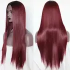 1X Wine Red Fassion Full Wigs Soft Synthetic Long Straight Hair Cosplay Lolita