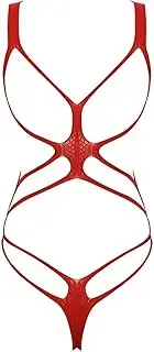 [GRRKDFQ] Women'S Erotic Costumes Hollow Fishnet Lingerie Open Cups Crotchless See-Through